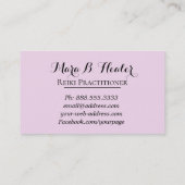 直る*~*手愛および光エネルギーを放射します 名刺 (裏面)