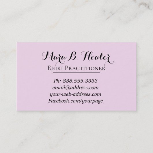 直る*~*手愛および光エネルギーを放射します 名刺 (裏面)