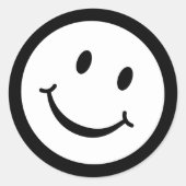 直喩白黒グラフィック顔 ラウンドシール (正面)