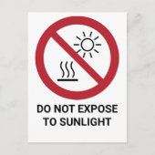 直射日光に当たらない、禁止サイン ポストカード (正面)