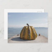 直島彌生草間彌生の黄色かぼちゃのはがき ポストカード (正面/裏面)