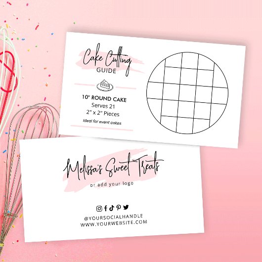 直径10インチのケーキカット図 2x2サービングガイド エンクロージャーカード