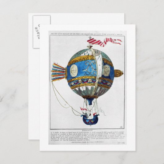 直径12の熱気球のデザイン ポストカード (正面/裏面)