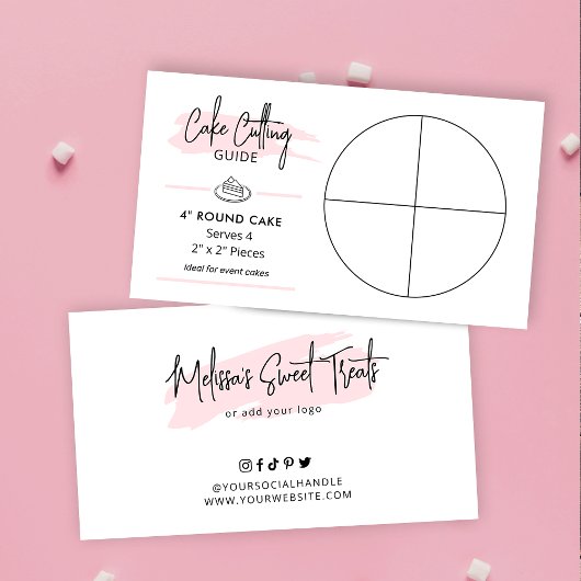 直径4インチの丸型ケーキカットガイド 2x2ポーションサイズ エンクロージャーカード
