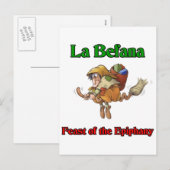 直感のLaのBefana (クリスマスの魔法使い)の饗宴 シーズンポストカード (正面/裏面)
