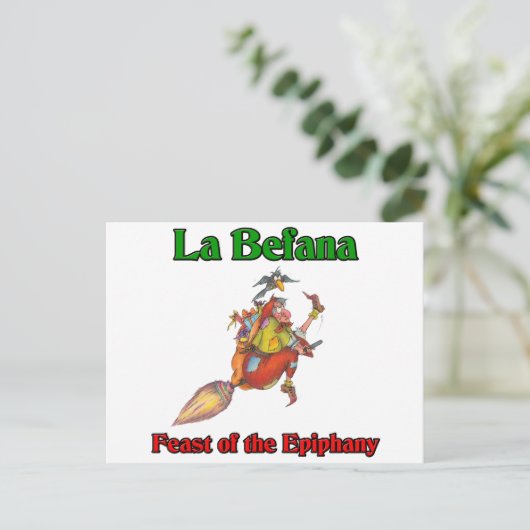 直感のLaのBefana (クリスマスの魔法使い)の饗宴 シーズンポストカード (スタンド正面)