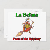 直感のLaのBefana (クリスマスの魔法使い)の饗宴 シーズンポストカード (正面/裏面)