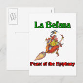 直感のLaのBefana (クリスマスの魔法使い)の饗宴 シーズンポストカード (正面/裏面)