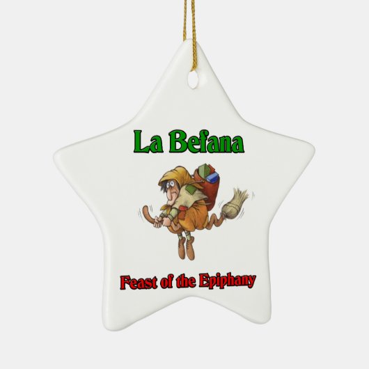 直感のLaのBefana (クリスマスの魔法使い)の饗宴 セラミックオーナメント (右)