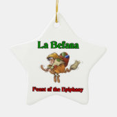 直感のLaのBefana (クリスマスの魔法使い)の饗宴 セラミックオーナメント (正面)