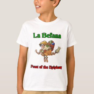 直感のLaのBefana (クリスマスの魔法使い)の饗宴 Tシャツ