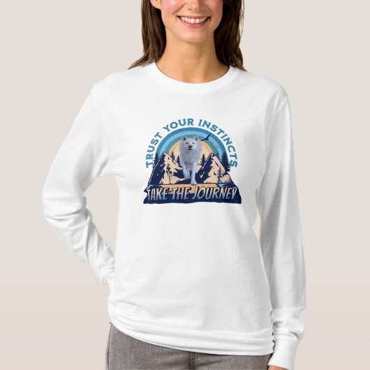 直感を信じて北極狼 Tシャツ (正面)