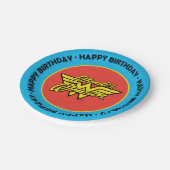 直流漫画 |女性疑問に思ロゴ |ハッピーバースデー ペーパープレート (アングル)