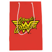 直流漫画 |女性疑問に思ロゴ |ハッピーバースデー ミディアムペーパーバッグ (正面)