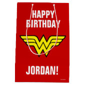 直流漫画 |女性疑問に思ロゴ |ハッピーバースデー ミディアムペーパーバッグ (裏面)