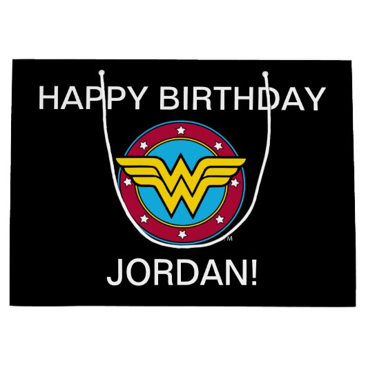 直流漫画 |疑問に思女性サークル&スターズロゴ ラージペーパーバッグ (正面)