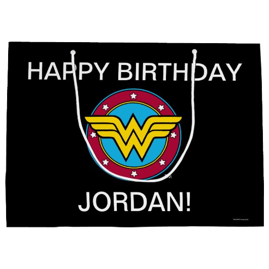 直流漫画 |疑問に思女性サークル&スターズロゴ ラージペーパーバッグ (裏面)