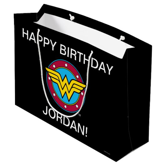 直流漫画 |疑問に思女性サークル&スターズロゴ ラージペーパーバッグ (裏面アングル)