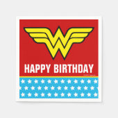 直流漫画 |疑問に思女性ロゴ |ハッピーバースデー スタンダードカクテルナプキン (正面)
