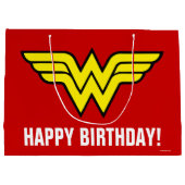 直流漫画 |疑問に思女性ロゴ |ハッピーバースデー ラージペーパーバッグ (裏面)