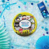 直流漫画 | Justice League -チビ（小さくかわいく書いた感じ）誕生日 ペーパープレート (パーティー)