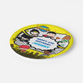 直流漫画 | Justice League -チビ（小さくかわいく書いた感じ）誕生日 ペーパープレート (アングル)