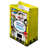 直流漫画 | Justice League -チビ(小さくかわいく書いた感じ)誕生日 ミディアムペーパーバッグ (正面アングル)