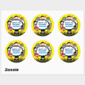 直流漫画 | Justice League -チビ（小さくかわいく書いた感じ）誕生日 ラウンドシール (シート)