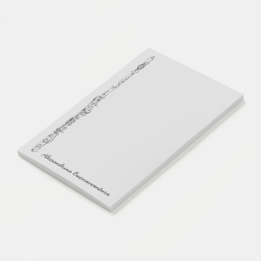 直立したフルートのスケッチのカスタマイズ可能な名前 ポストイット (アングル)