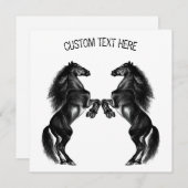 直立したブラックワイルドウマスケッチ – テキストを追加 (正面/裏面)