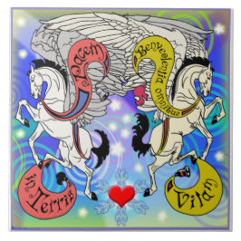 直立したミンクのHolidazeペガソスのタイル タイル