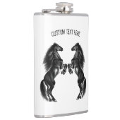 直立した黒い野生の馬 – テキスト/カラーを追加 フラスク (右)