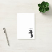 直立した黒い野生の馬 - モノクロの絵 ポストイット (オフィス)