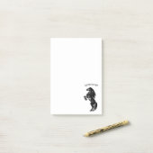 直立した黒い野生の馬 - モノクロの絵 ポストイット (デスク上)