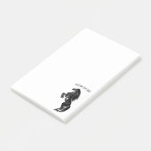 直立した黒い野生の馬 - モノクロの絵 ポストイット (アングル)