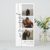 直立写真ストリップエンゲージメント発表 招待状 (スタンド正面)