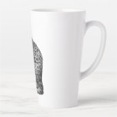 直立型あくびをする猫モノクロアートマグカップ カフェラテマグ (右)