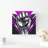 直立拳漫画範囲 スクエア壁時計 (ホーム)