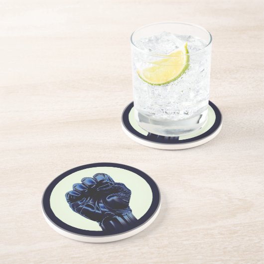 直立拳2bサークルストーンコースター コースター (側面)