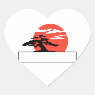 直立盆栽文字 ハートシール
