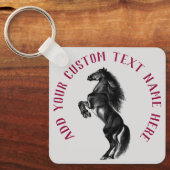 直立馬キーチェーンギフト付きカスタム文字 キーホルダー (正面)