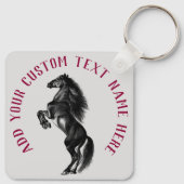 直立馬キーチェーンギフト付きカスタム文字 キーホルダー (裏面)