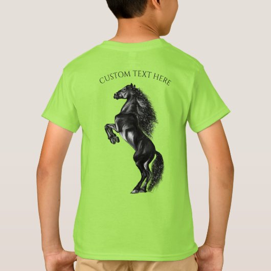 直立馬Tシャツカスタム文字 Tシャツ (裏面)