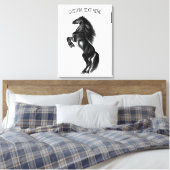 直立黒野馬あなたのテキストキャンバス印刷 キャンバスプリント (インサイチュ (寝室))
