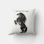 直立黒野馬ピローテキスト/カラー クッション (裏面)