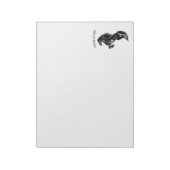 直立黒野馬 – スケッチ – テキストを追加 ノートパッド (回転)