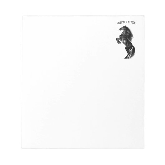 直立黒野馬 – スケッチ – テキストを追加 ノートパッド (正面)