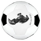 直立黒野馬 – テキストを追加 サッカーボール (回転)