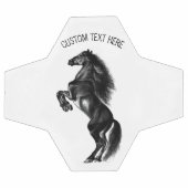 直立黒野馬 – テキストを追加 サッカーボール (フラット)