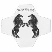 直立黒野馬 – テキストを追加 サッカーボール (フラット)